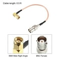 thumbnail image 2 of SMA Male Right Angle to BNC Female RF Coaxial Cable RG316 Coax Cable 0.5 Feet, 2 of 5