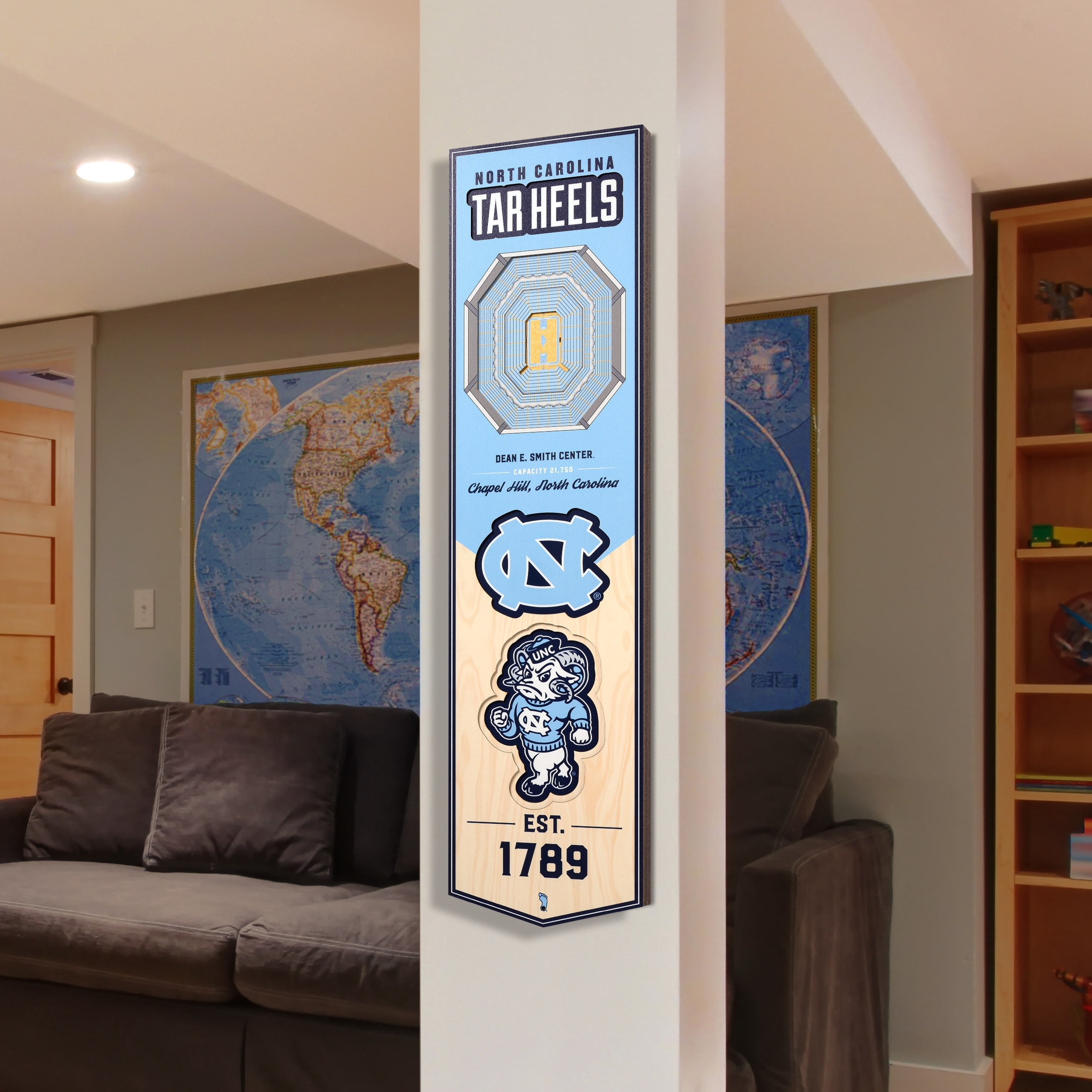 North Carolina Tar Heels 8'' x 32'' 3D StadiumView Banner