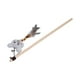 thumbnail image 2 of Palo de madera divertido para gato, ratón de peluche de dibujos animados, juguetes interactivos de plumas para gato con cascabeles, ratón gris, 2 of 14