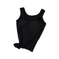 thumbnail image 3 of Tops de entrenamiento de soporte para de tanque para mujeres para entrenamiento gimnasio de fitness caminando verano Negro, 3 of 8