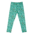 thumbnail image 1 of MIASHUI Girls Colorful Printed Leggings Ankle Length Tights Stretchy Soft Pants,Green,5-6 Years, 1 of 4