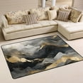 thumbnail image 2 of Area Floor Mats Black and Grey Marble Large Nursery Rugs Non-Slip Living Room Carpets Bedroom Doormat for Dinning Decor 36" x 24", 2 of 7
