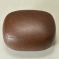 thumbnail image 5 of 23" Wide Faux Leather Upholstered Ottoman, Mid-Century Modern Living Room Footrest with Soft Padded Seat, Footstool for Bedroom, Entryway or Living Room, Dark Brown, 5 of 12