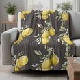 thumbnail image 2 of Summer Yellow Lemon Blanket Soft Cozy Warm Throw Blanket for Couch, Plush Fuzzy Flannel Fleece Blankets for Sofa, Watercolor Botanical Modern Bed Blankets Lightweight Gifts for Women, 40"x60", 2 of 9