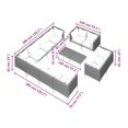 thumbnail image 4 of vidaXL 12 Piece Garden Lounge Set with Cushions Poly Rattan Dark Grey, 4 of 5