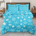 7 Pcs Comforter Set Full Size, Snowflakes Cute Christmas Bed in a Bag