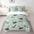 thumbnail image 2 of Feelyou Cartoon Dog Pug Twin Bedding Sets 7-Piece for Kids, Cute Dalmatian Lover Bedding Comforter Set, Funny Animal Reversible Sheet Sets, Lightweight Room Decor, 2 of 7