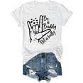 thumbnail image 4 of DHFJKG Women Short Sleeve Summer T Shirts Letter Printed Crew Neck Loose Fit Casual Tee For Teen Girls Stylish Tops, 4 of 5
