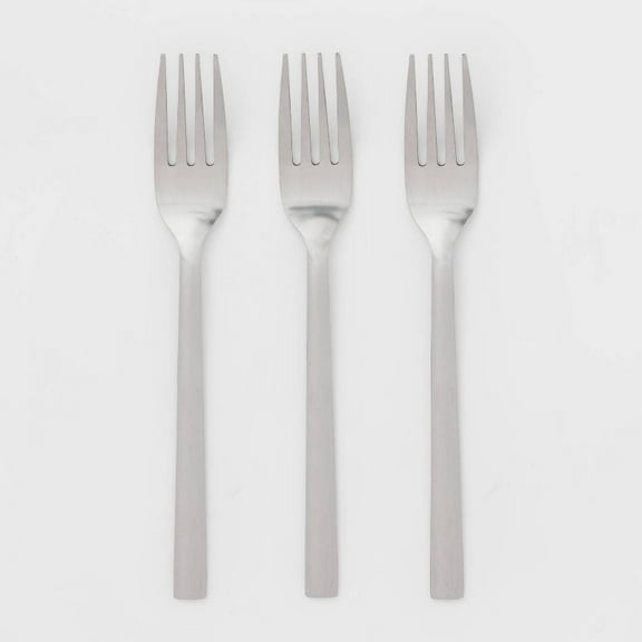 3pc Fork Set Silver - Roam Essemtials 6.73 Inches  18/0 Stainless Steel Dishwasher-Safe