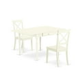 thumbnail image 2 of East West Furniture Monza 3-piece Dining Table and X-Back Chairs in Linen White, 2 of 5