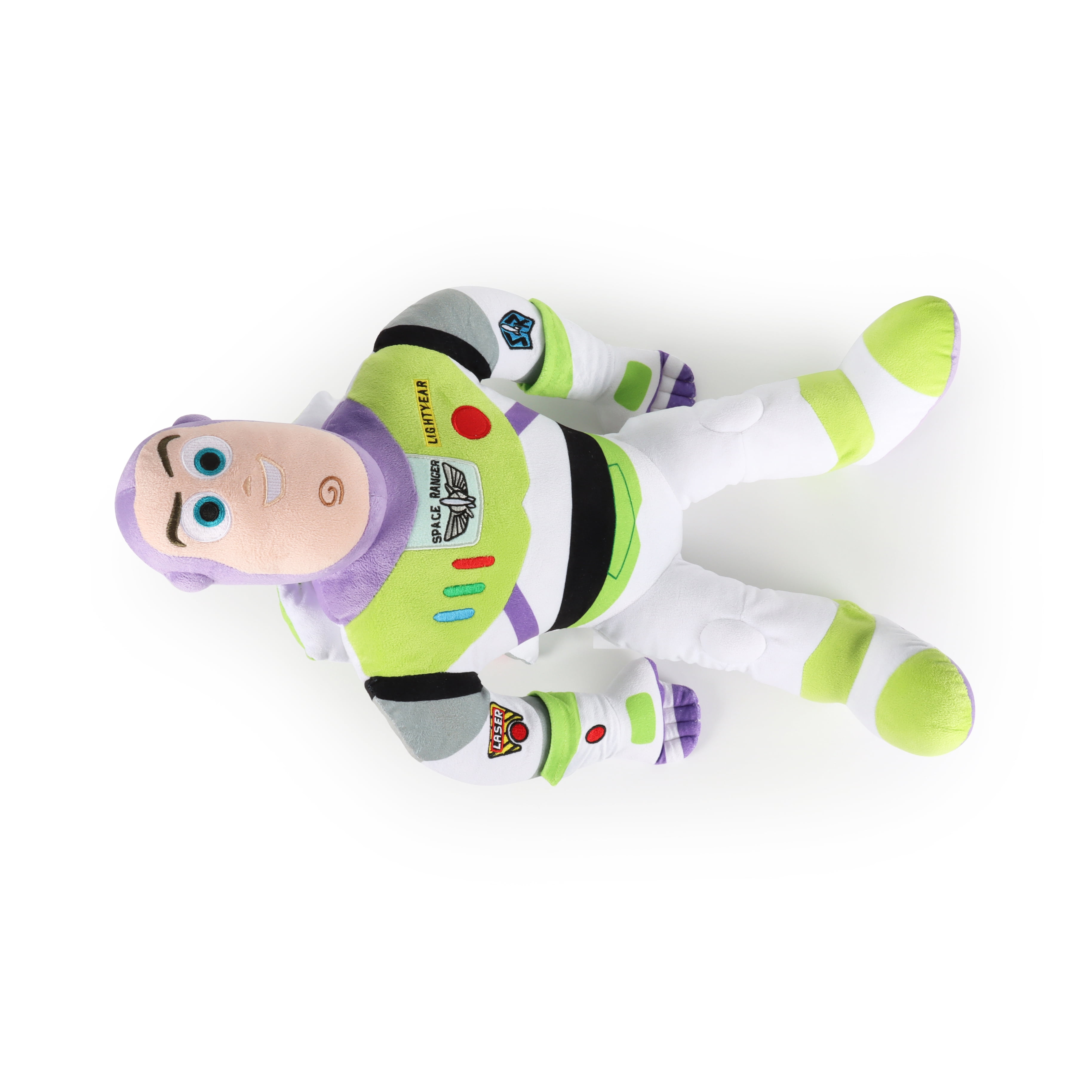 Toy Story Buzz Lightyear Kids Decorative Weighted Pillow Buddy, Polyester Velboa, Green & Purple, Disney