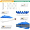 thumbnail image 5 of COBIZI 10x30 Heavy Duty Pop up Canopy with Mosquito Net,Instant Outdoor Shelter Large Canopy Tent for Outside,Gazebo with Mesh Sidewalls for Party,Backyard,Camping,Blue, 5 of 10