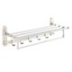 thumbnail image 1 of Toallero con barra y 7 ganchos, toallero plegable con exquisito tallado for lavabo de baño, 1 of 6