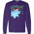 thumbnail image 3 of Inktastic I Want a Hippopotamus for Christmas Hippo in Santa Hat Long Sleeve T-Shirt, 3 of 5