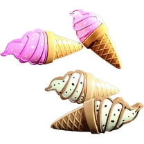 2 Set (4 Ct) White Ice Cream / Pink Ice Cream Beach Towel Clips Jumbo Size for Beach Chair, Cruise Beach Patio, Pool Accessories for Chairs, Household Clip, Baby Stroller