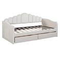thumbnail image 6 of YANSHE Twin Size Upholstered Daybed With Trundle, Velvet Twin Size Day Bed With USB Charging Ports, Twin Sofa Bed Frame, No Box Spring Needed For Guest Room, 6 of 9