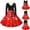 Red, variant on Woman Christmas Dresses Christmas Print V-Neck Dress Christmas Pleated Dress Long Sleeve Dress Christmas Dress with Tie At Waist