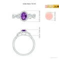 thumbnail image 5 of ANGARA Natural Oval Amethyst Twisted Vine Ring with Diamond Halo in 14K White Gold for Women (Size-7x5mm) | February Birthstone, Birthday, Anniversary, Jewelry Gift for Women | Natural Amethyst Ring, 5 of 10