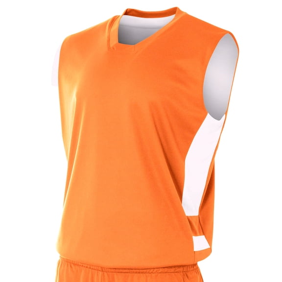A4 Reversible Speedway Muscle For Teen Male in Orange/White | NB2349