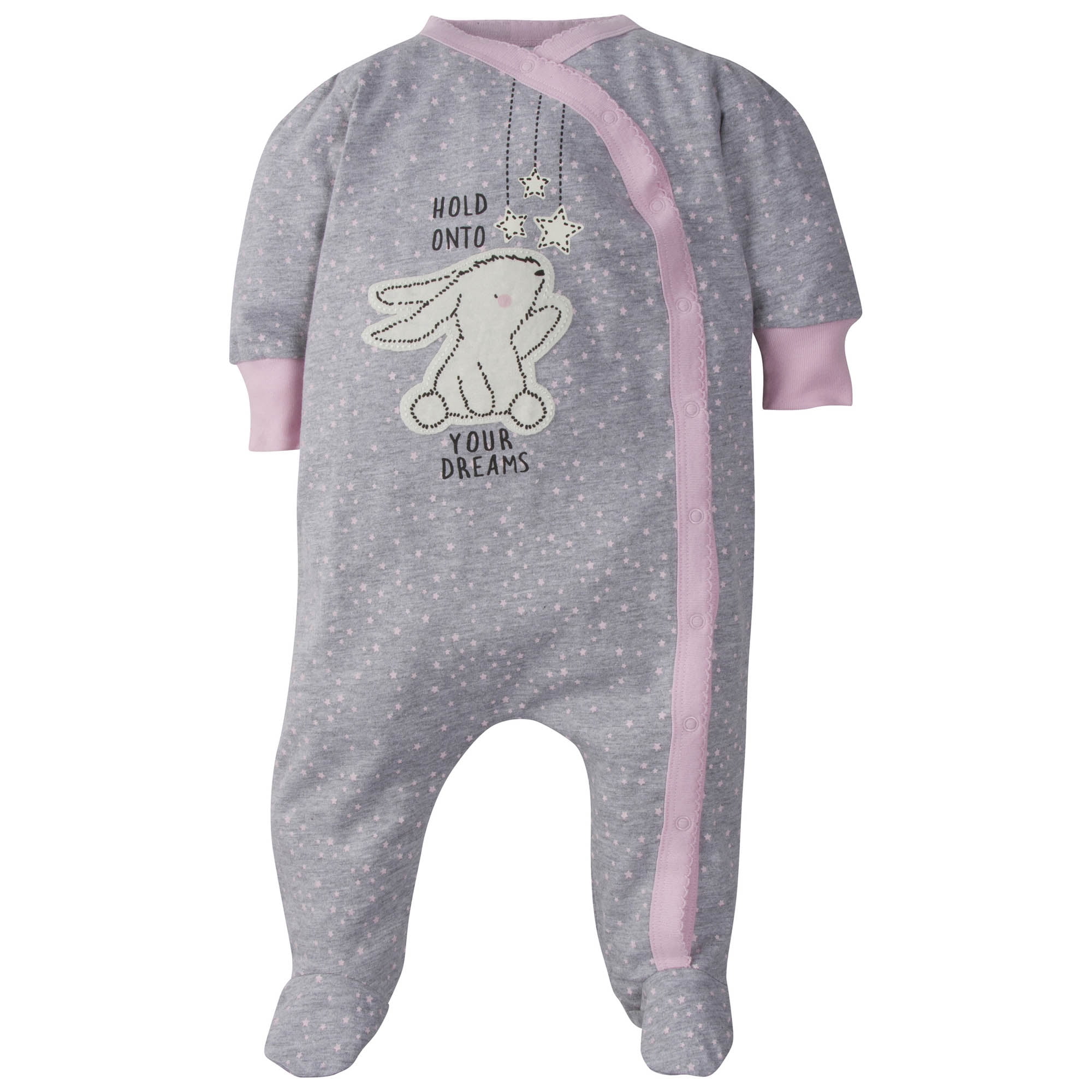 Baby Girl Pajamas Fleece Footed Sleep & Play Zip up, 2 piece 6-9