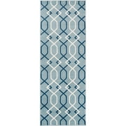 apartment AH Hanford Machine Made Geometric Runner, Cobalt, 2'7" x 7'3"