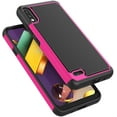 thumbnail image 3 of LG K32 Case, LG K22 / K22 Plus Case for Girls, [Tmajor] Hybrid Solid Shock Absorbing [Hot Pink] Rubber Silicone TPU & Plastic Scratch Resistant Bumper Grip Cute Sturdy Hard Phone Cases Cover, 3 of 6