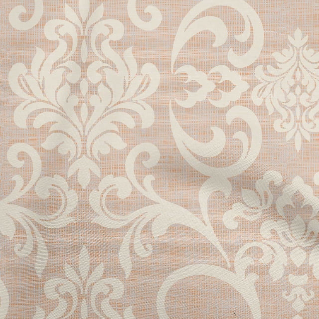 oneOone Georgette Viscose Peach Fabric Damask Sewing Material Print Fabric By The Yard 42 Inch Wide