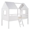 thumbnail image 6 of CRO Decor Twin Size Low Loft Wood House Bed with Two Side Windows (Normal White), 6 of 10