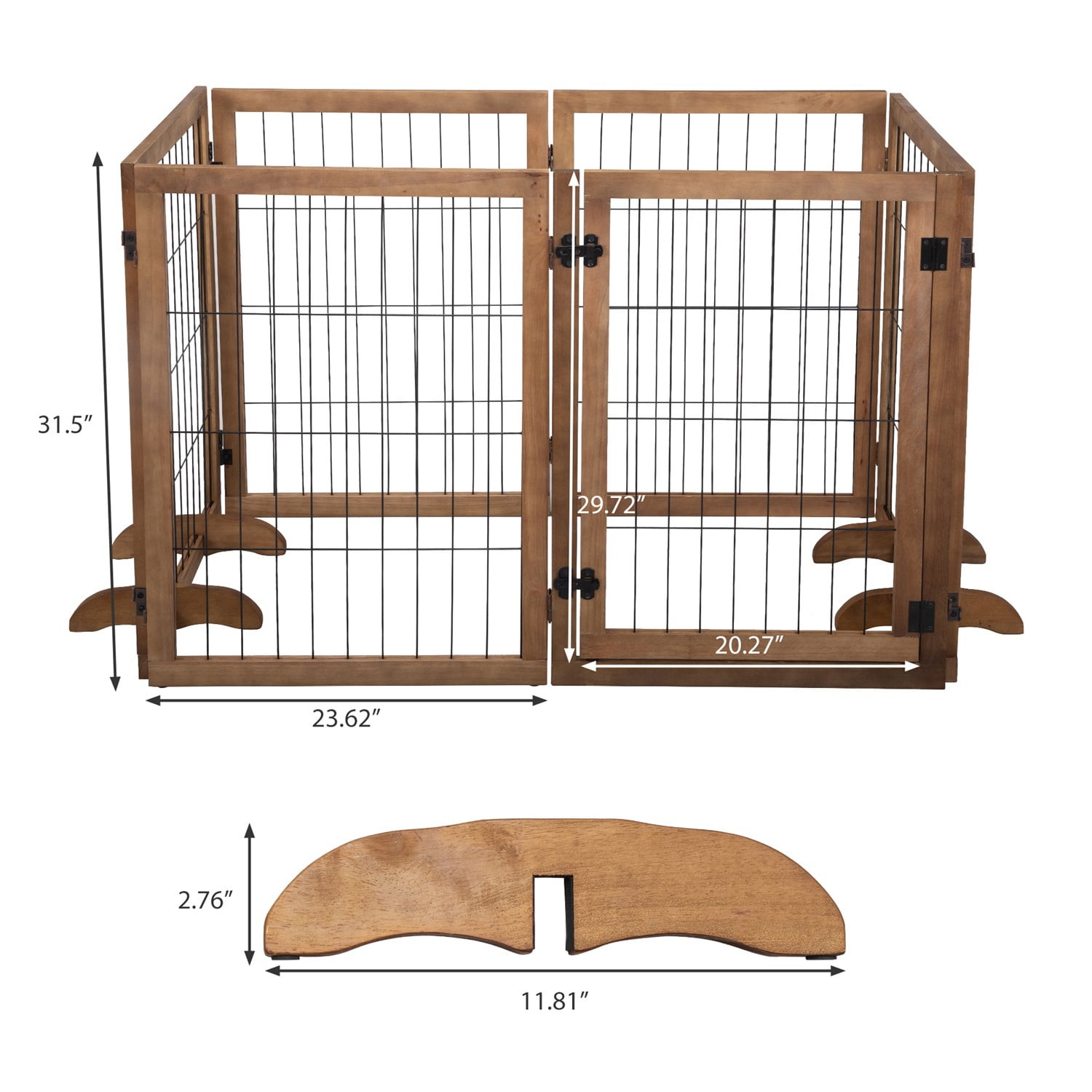 Pefilos 144" Freestanding Dog Gate, Folding Pet Playpen Puppy Safety Fence, Wood Dog Playpen with 4 Support for Stairs, White Pefilos 144" Freestanding Dog Gate, Folding Pet Playpen Puppy Safety Fence, Wood Dog Playpen with 4 Support for Stairs, White