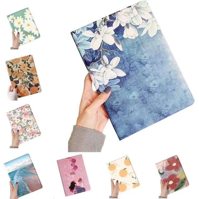 Funda Inteligente de Cuero Floral con Soporte para Lápiz, Encendido/apagado Automático para iPad Air 13"/Pro 12.9" Color B