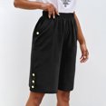 thumbnail image 2 of Pantalones informales de mujer con corte recto y holgado - Pantalones de verano con bolsillos con botón - S-XXXL, 2 of 5