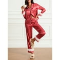 thumbnail image 5 of Michellecmm Women Pajamas Set Stripe Buttons Long Sleeve Tops and Pants Sleepwear 2 Pieces Outfits, 5 of 9