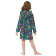 thumbnail image 4 of FORMRS Niños Bathrobe Unisex Hooded Robe Soft Plush Pajamas Sleepwear, Size 7-9T, Stained Glass Pattern, 4 of 7