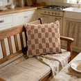 thumbnail image 5 of Iumwxz Checkerboard Textured Decorative Pillow Cover, 45x45cm Soft Polyester Fabric with Zippered Opening for Sofa or Bedroom, Gentle Fuzzy Texture and Layered Visual Appeal, 5 of 6