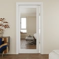thumbnail image 2 of 36" x 80" Mirror Pocket Door with Soft Close, Solid Door Panel & Pocket Door Hardware & Frame, Panty Door, Closet Door, Pre-finished & Paintable, One Side Mirror & the Other White Panel, 2 of 11