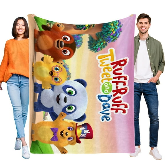 Ruff-Ruff Tweet and Dave Blanket Soft Flannel Bed Sofa Throw Gift