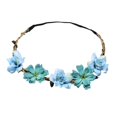 thumbnail image 2 of Diadema floral para el cabello, corona para la cabeza, tiara de flores ajustable, estilo bohemio para fiesta azul nuevo, 2 of 8