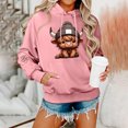 thumbnail image 2 of Womens Hoodies Highland Cattle Print Long Sleeve Hooded Sweatshirts Cute Long Sleeve Loose Pullover Tops Winter Y2k Clothes, 2 of 5