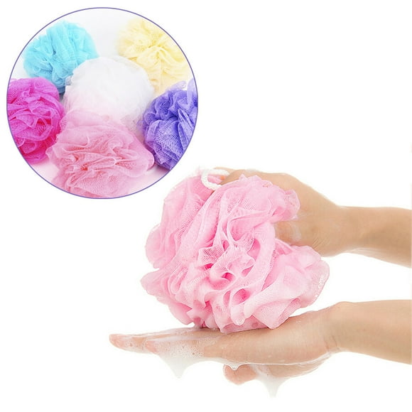 Shower Puffs Bath and Body 5Pcs Bath Shower Body Exfoliate Puff Sponge Mesh Net Ball Random
