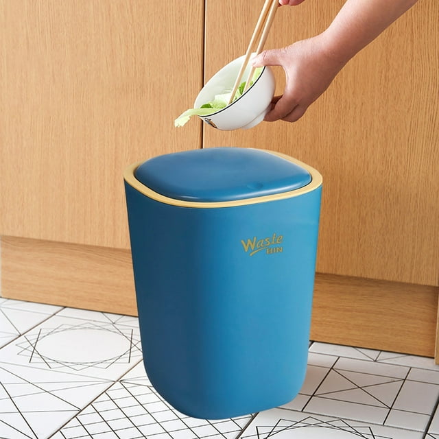 Silent Opening And Closing Lid Trash Can Bathroom Bedroom Office Dormitory Small Space Living Trash Recycling Bin