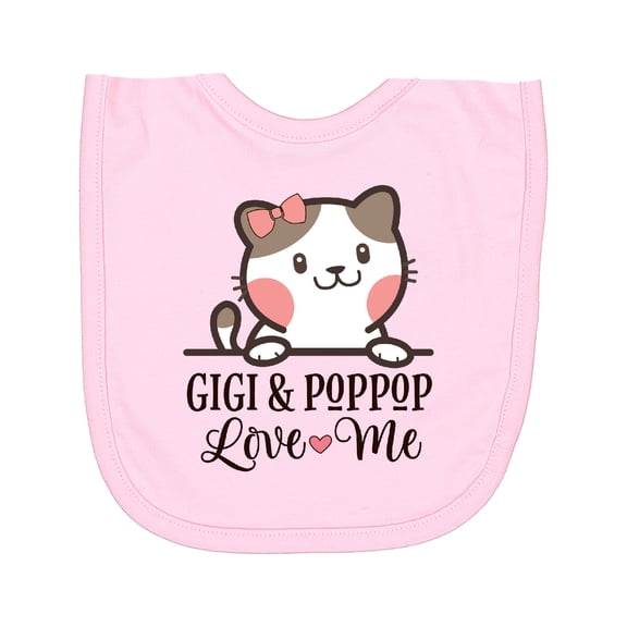 Inktastic Gigi and Poppop Granddaughter Cat Newborn Bib