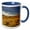 Blue/White, variant on 3drose, Bison Grazing in Badlands in Theodore Roosevelt Np, North Dakota, Usa, 11oz Two-tone Black Mug