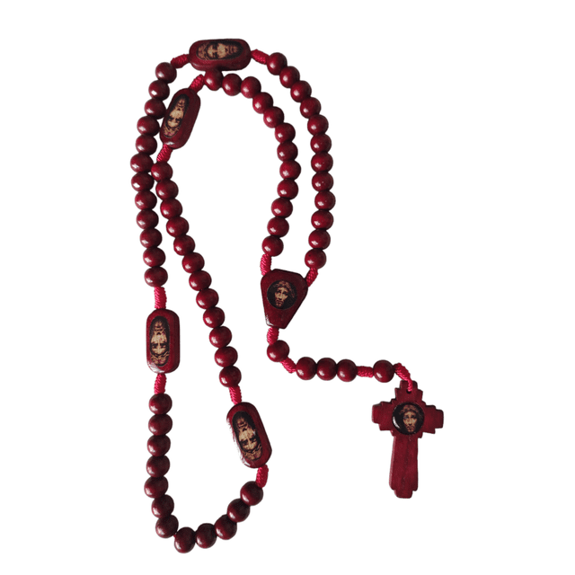 Rosario de Madera Sangre Preciosa de Jesús Color Rojo Imagen en Resina Genérico Rosario de Madera Sangre Preciosa de Jesús Color Rojo Imagen en Resina