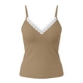 thumbnail image 4 of Yourumao Womens Camisole Tops with Built in Bra V Neck Lace Trim Camis Slim Fit Adjustable Spaghetti Strap Tank Top for Summer Casual Wear, 4 of 7