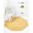 thumbnail image 1 of Unique Loom 3151625 5 x 5 ft. Geometric Trellis Frieze Octagon Rug, Yellow, 1 of 2