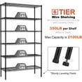 thumbnail image 4 of 6-Tier Storage Shelves NSF Certified Wire Shelving Unit on Wheels Heavy Duty Metal Shelves Adjustable Steel Shelving 2100Lbs Capacity for Closet Pantry Basement- (18"x48"x82", Black), 4 of 6