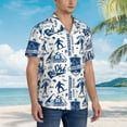 thumbnail image 5 of Daiia Skiing Enthusiast Hawaiian Shirt for Men Gentle Cotton Regular Short Sleeve Casual-XX-Large, 5 of 9