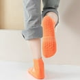 thumbnail image 5 of LIIPEE Girls Boys Floor Socks Solid Color Non Slip Ankle Socks With Grips First Walking Socks Big Girls Leisure Weekend Socks,Orange,5-8 Years, 5 of 6