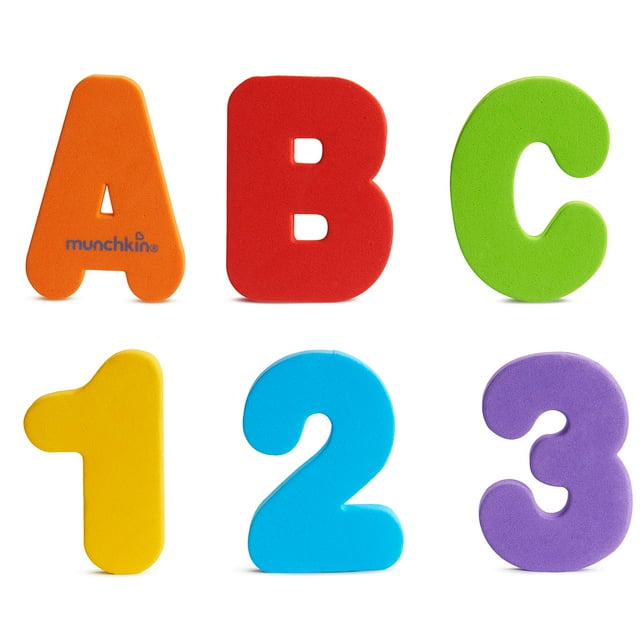 Juguete de baño Munchkin Learn Bath con letras y números, 36 unidades