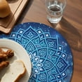thumbnail image 3 of Blue Flowers Round 13 Inch Placemats Set of 4, Farmhouse Boho Middle Century Floral Art HeatResistant Non Slip Place Mats for Dining Table, Wipeable Braided Kitchen Table Mats for Housewarming, 3 of 9